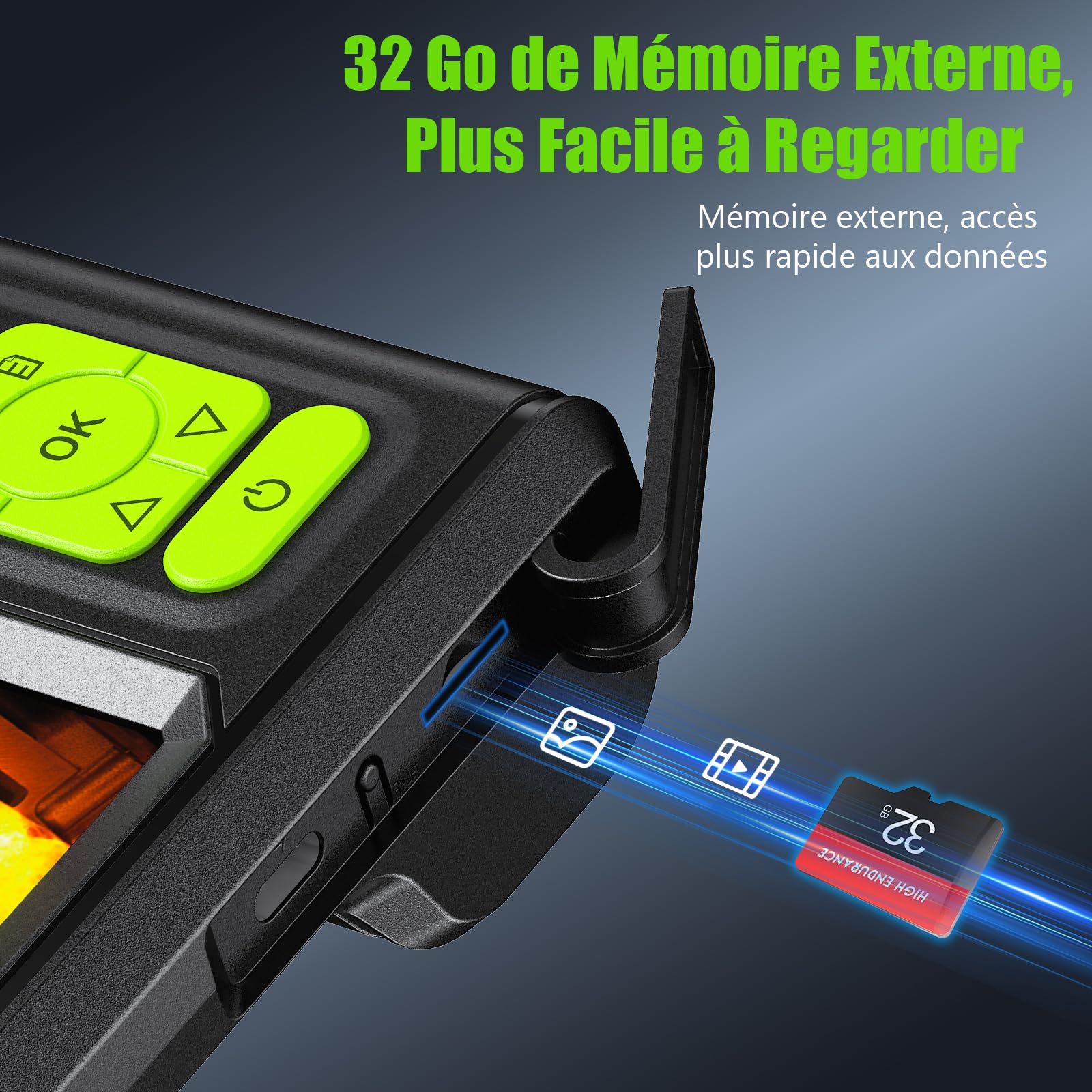 Camera Endoscopique 4.3'' Écran IPS 1080P HD – Caméra d'Inspection Étanche IP67 avec 8 LED et Sonde 8mm, Câble Semi-Rigide 5M avec 32GB Carte TF pour Canalisation, Voiture, Tuyau, Atelier