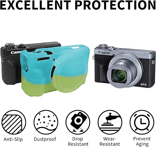 Miniatura 11 de Easy Hood Funda para cámara digital Canon Powershot G7 X Mark III, funda protectora de silicona suave con cubierta de lente extraíble para cámara