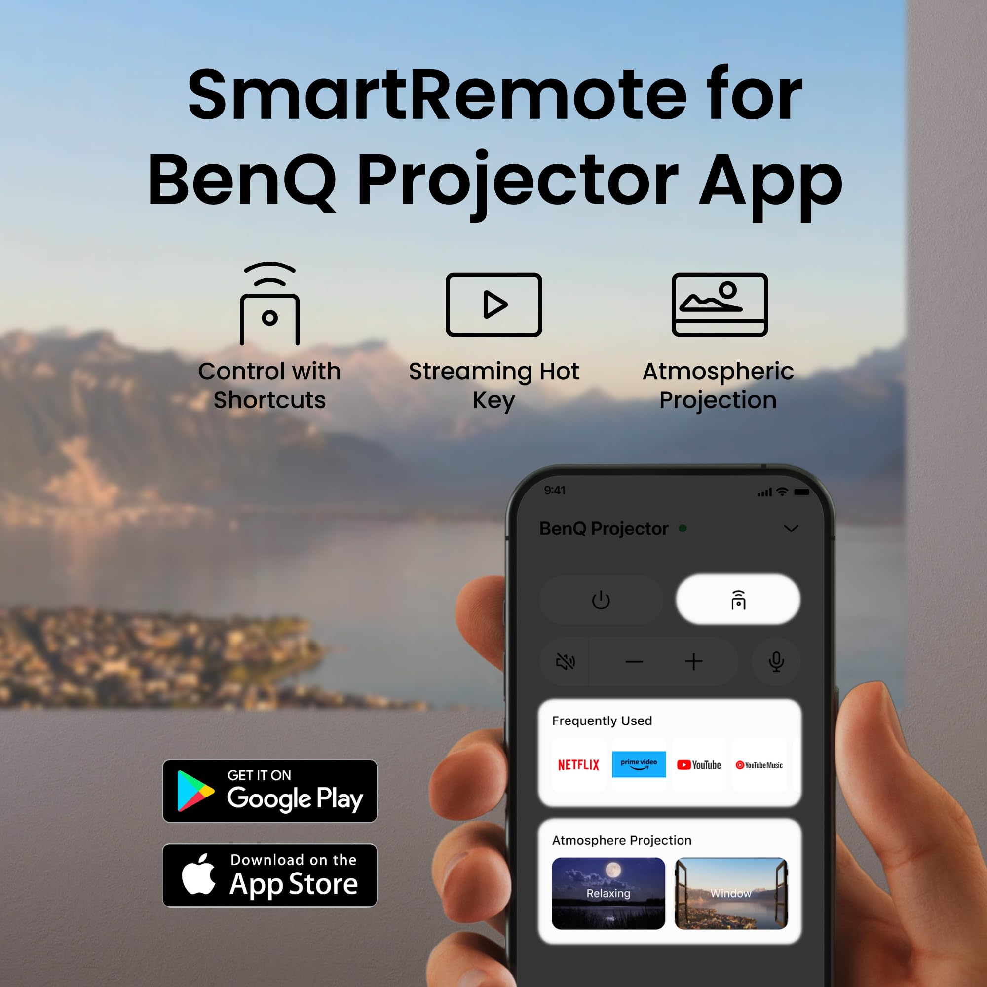 BenQ TK705STi Projektor 4K HDR, krótki strzał, 3000 ANSI lumenów, Google TV z Netflix, HDMI 2.1, niski opóźnienie wejściowe, ekran 150" do kina domowego