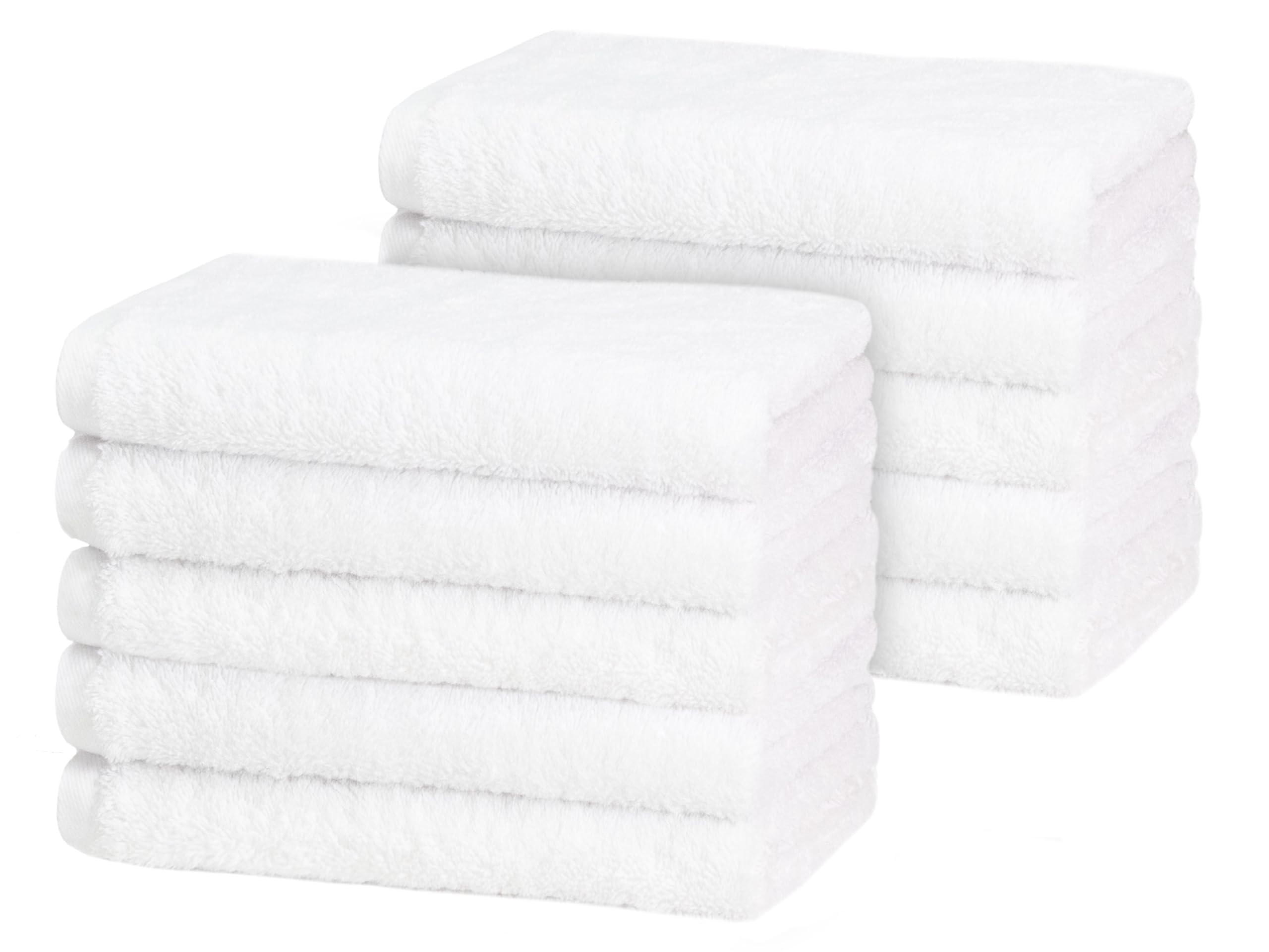 ZOLLNER 10 asciugamani per ospiti 40x60 - teli bagno bianchi super assorbenti e morbidi sulla pelle - bordatura in alta qualità - lavabile a 95°C - Cotone - Qualitá alberghiera - Certificato Oeko Tex®