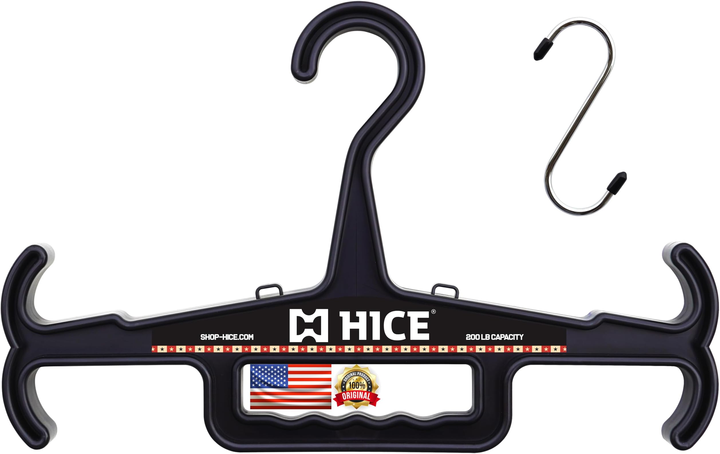 Tactical Hanger by HICE | Original Heavy Duty Hanger | 200 lb Load Capacity | Durable High Impact Resin | for Body Armor, Tactical Gear, Police Gear, Military Gear, Scuba, Survival Equipment (Black)