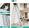 Wall Mounted Attic Stairs, Folding Loft Ladder Stairs, Telescopic Ladder With 2 Handrails, 660LBS/300KG Capacity, Attic Stairs for Indoor, Outdoor, Storehouse, Basement, Garage (2.94-3.04m/9.6-9.9ft)