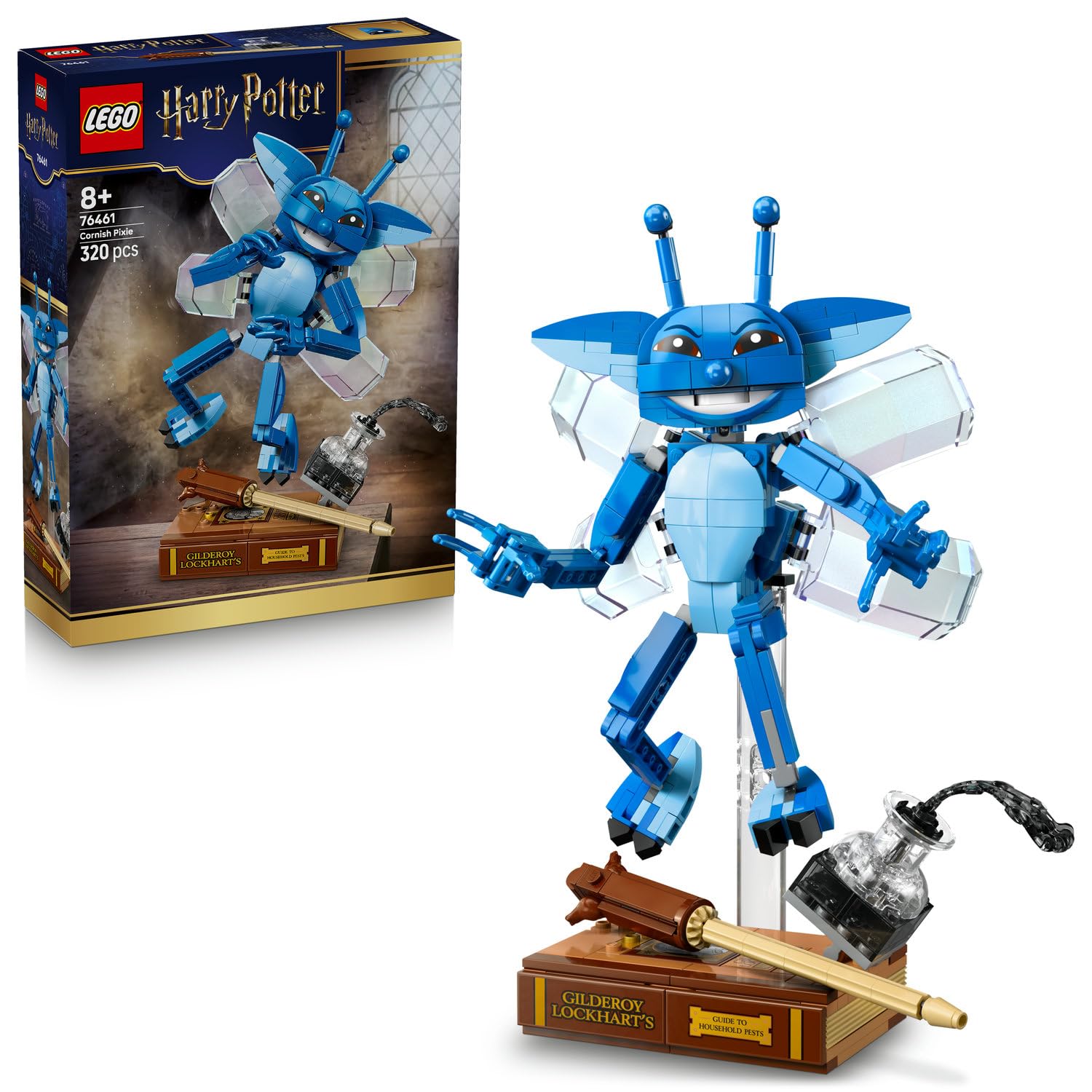 LEGO Harry Potter Cornwall Cinperisi 76461-8 Yaş Üzeri Çocuklar için İnşa Edilebilen Lockhart Kitabı ve Mürekkep Şişesi İçeren Yaratıcı Koleksiyonluk Oyuncak Yapım Seti, Hediye Fikri (320 Parça)