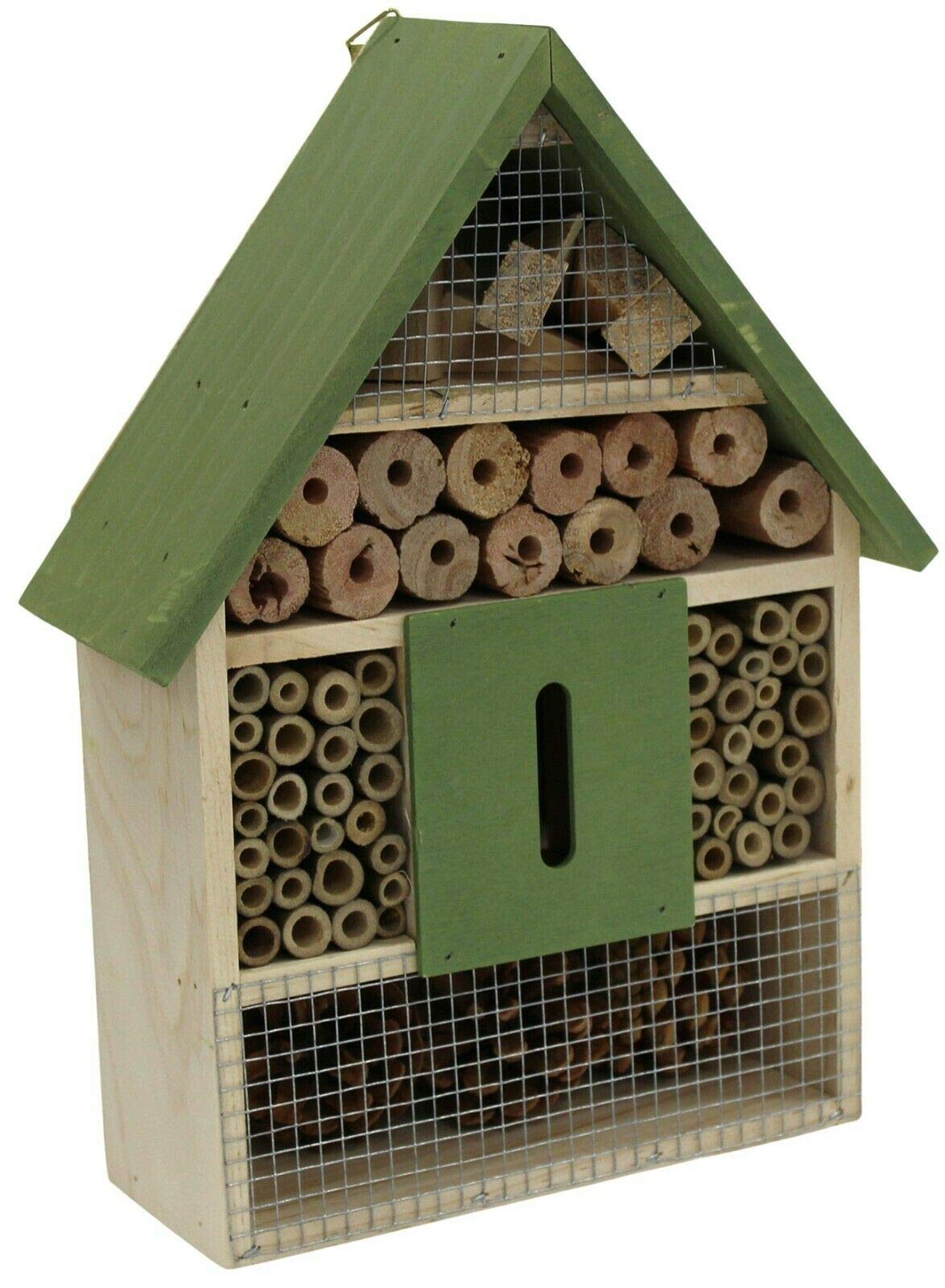 Insect Hotel Bee Bug House Hotel Shelterbox Attract Insects & Bees To Garden 30c (Green)