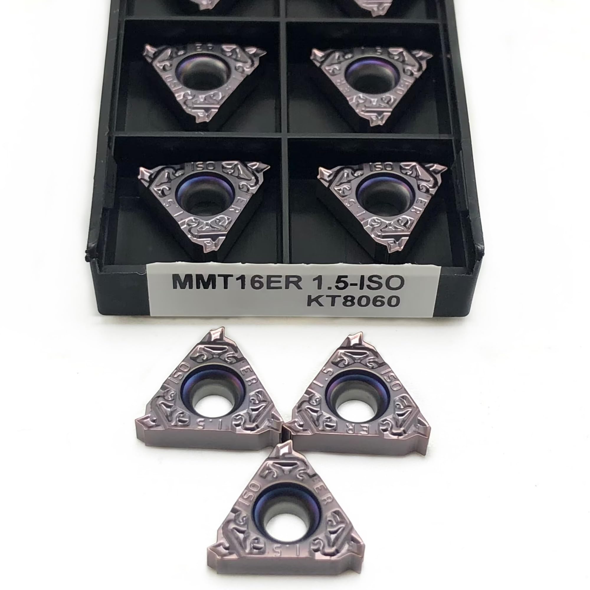 10 Piezas De Herramientas Torno Cuchillas CNC(16ER 1.5 ISO KT8060)