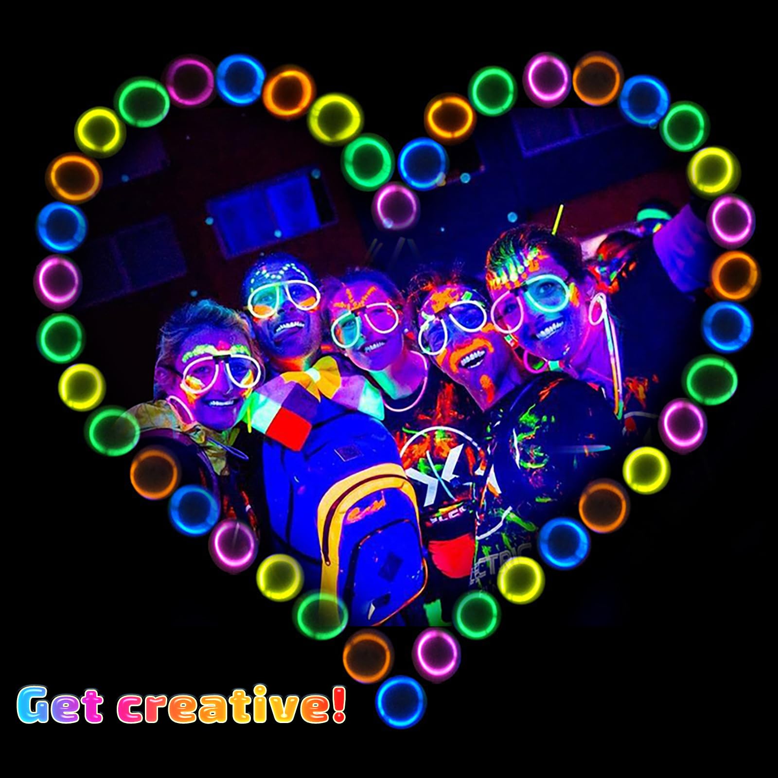 400 varillas brillantes a granel, pulseras iluminadas de neón y collares brillantes con conectores, palos que brillan en la oscuridad, Pascua, Navidad, paquete de suministros de fiesta de Halloween