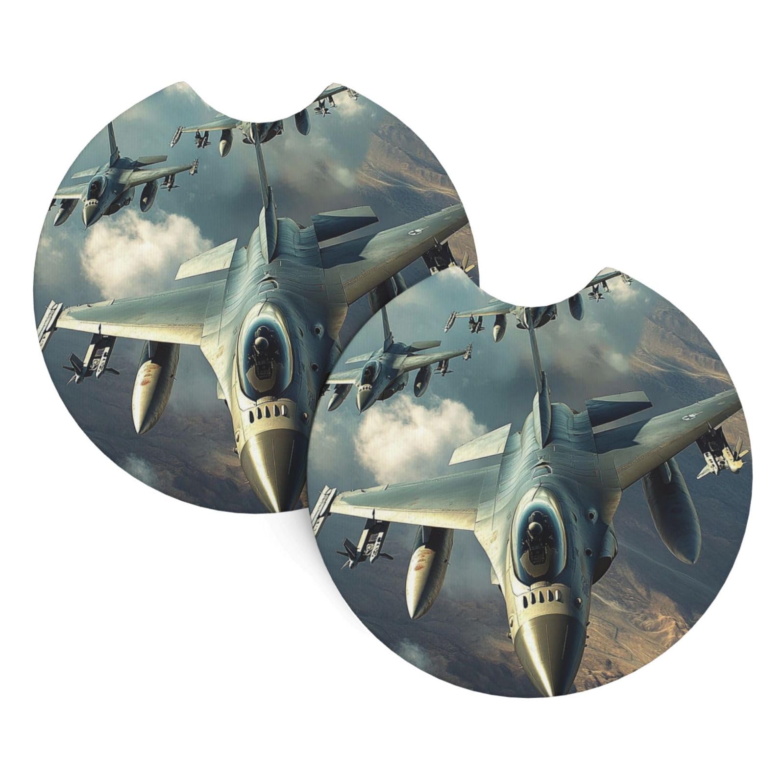 2 Pack Car Cup Holder Coasters 2.7 Inch Universal Anti-Slip Shockproof Car Cup Holder Insert Aircraft Fighter Jets Car Coasters Drink Coasters Cup Holder Coasters for Car Accessories