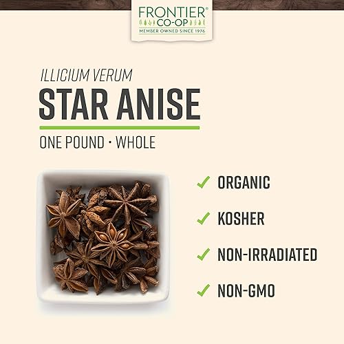 Miniatura 2 de Frontier Co-op Anís estrellado entero orgánico 1lb - Cápsulas secas de anís estrellado entero