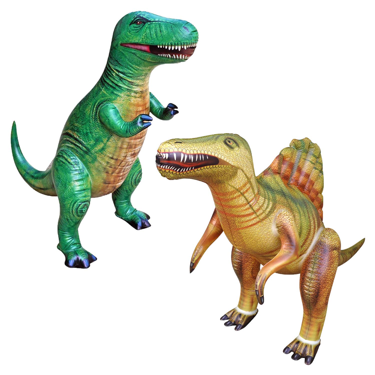 Jet CreationsT-Rex Spinosaurus Dinosaur Inflatable 2 Pack for Pool Party Decoration Birthday Gift Kids and Adults JC-TYR3SPINO