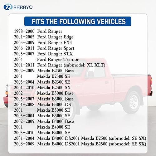 Miniatura 7 de Manija de puerta exterior (2 piezas) de metal para Ford Ranger 1998-2011, Mazda B2300 B3000 B4000 delantero izquierdo y manija lateral derecha del
