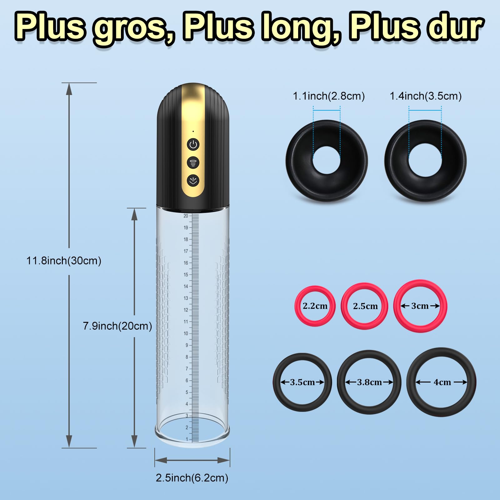Pompe à Pénis Sex Toys Homme Masturbeuse pour Agrandir son Pénis Sextoy Masturbateur avec des Modes D'aspiration Puissants