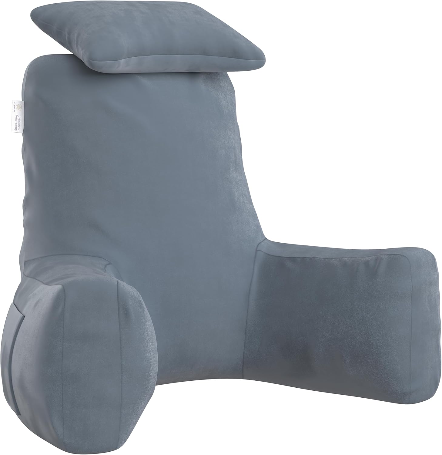 Back Pillow for Bed with Detachable Support Armrests and Neck, Soft Reading Pillow, Back Support Wedge Pillow for Working, Sitting and Relaxing on the Bed