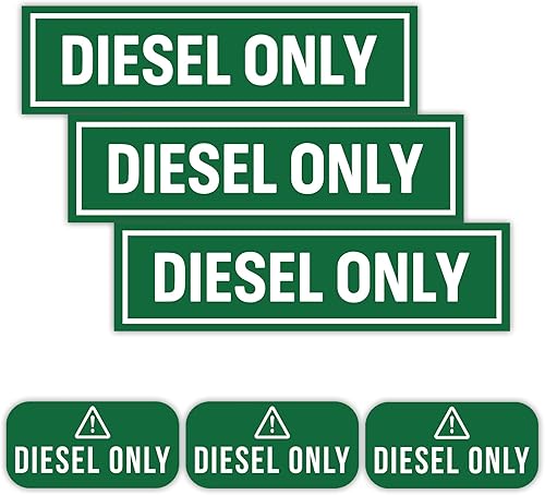 United by Color Paquete de 6 calcomanías diésel, resistentes y resistentes al agua, para tanque de combustible, no se decoloran, se utilizan para