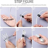 Vista 5 de Nuanchu 40 piezas de bridas para cables de silicona, soporte reutilizable, correas ajustables, organizador multiusos para cables de carga para Negro