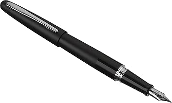 PILOT Metropolitan Collection Fountain Pen, Black Barrel, Classic Design, Medium Nib, Black Ink (91107)