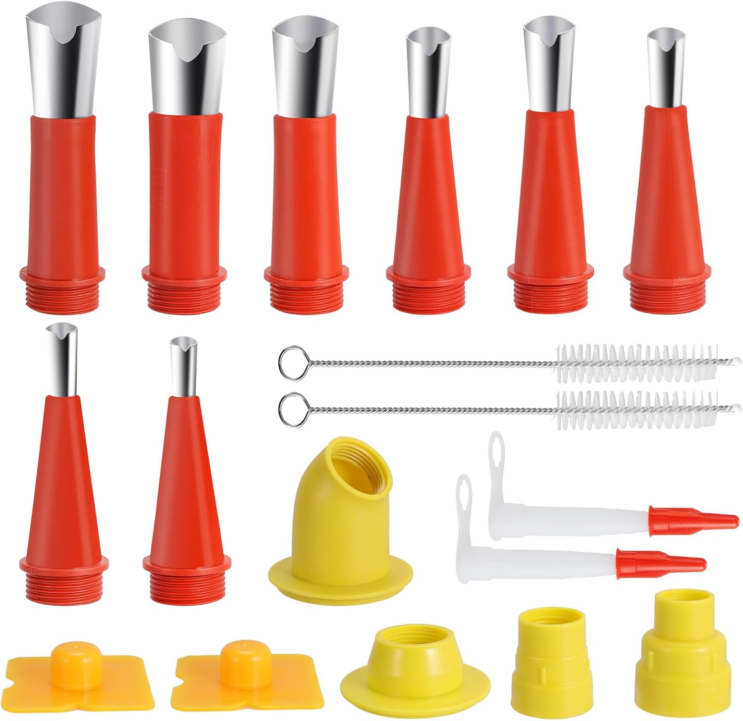 18 Piece Stainless Steel Caulking Nozzle Set, Universal Integrated