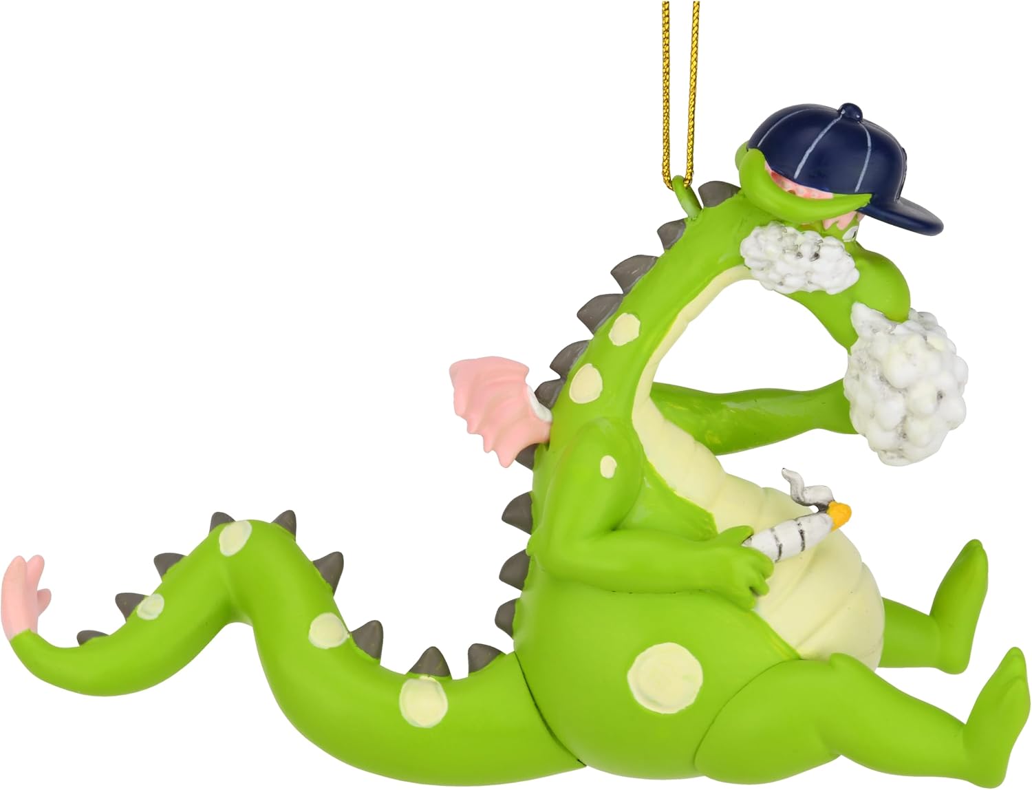 Tree Buddees Puffin The Magic Dragon Ornament Funny Green Dragon Smoking Christmas Ornament