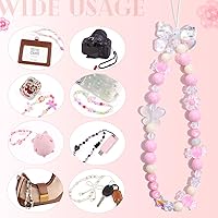 Vista 7 de 4 dijes estéticos para teléfono, correa de muñeca Y2K para teléfono celular, lazo de oso, mariposa, flor, corazón, estrella, accesorios de cadena