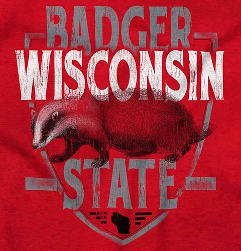 Miniatura 2 de Brisco Brands Wisconsin Badger Estatal Equipo Estudiante Uniforme Manga Larga Camiseta Hombres Mujeres