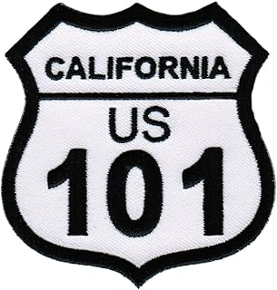 California Highway 101 Embroidered Patch Interstate Iron-On Highway Road Sign Biker Emblem