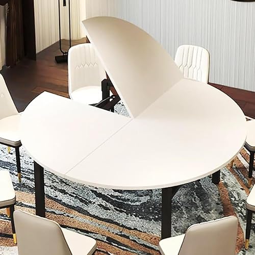 Folding Round Table Top Extender 60'' inch Wood Round Table Top No Legs Foldable Replace Desktop for Indoor Outdoor Patio Table Heavy-Duty Portable Table Extender Top (White, 47.2in)