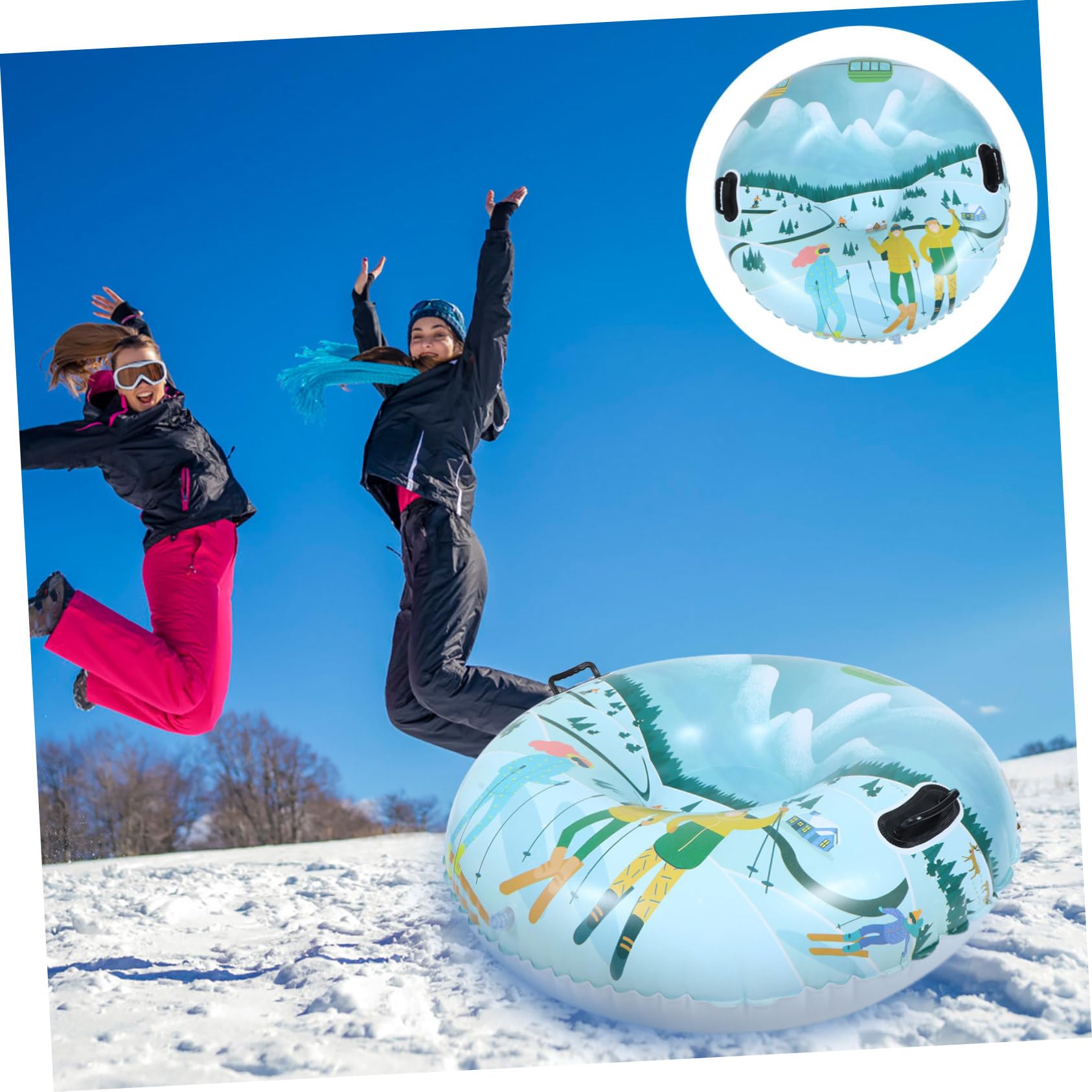 Sosoport 1pezzi Ciambella da Neve Gonfiabile in Pvc Resistente all Usura Maniglie Rinforzate per Slittino Esterno per Ragazzo Ragazza Ragazza e Amici Amanti dello Slittino