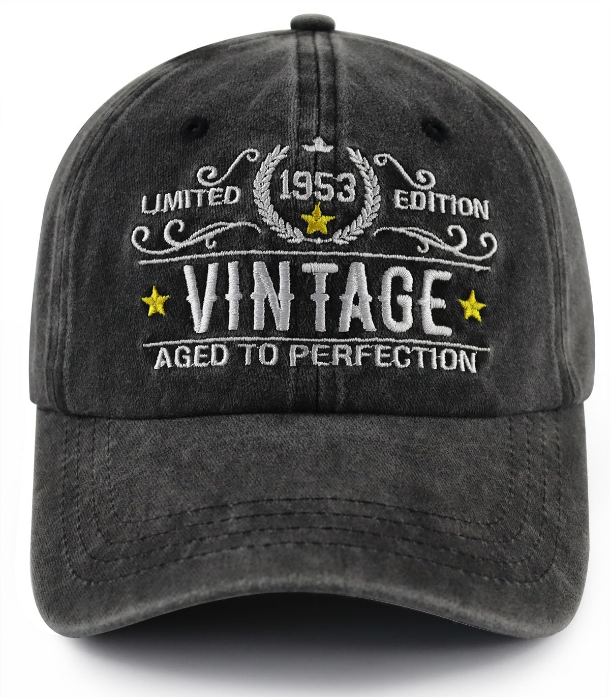 TohheaspVintage 1953 Limited Edition Hat for Men Women, Adjustable Washed Cotton Embroidered 70th Birthday Baseball Cap