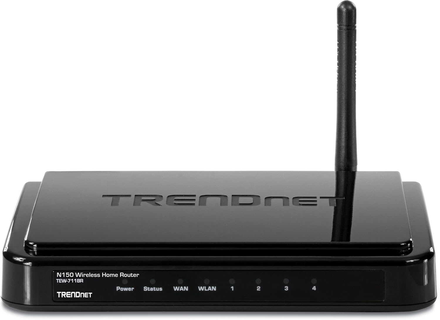 Davant view of TRENDnet TEW-711BR router with LED indicators