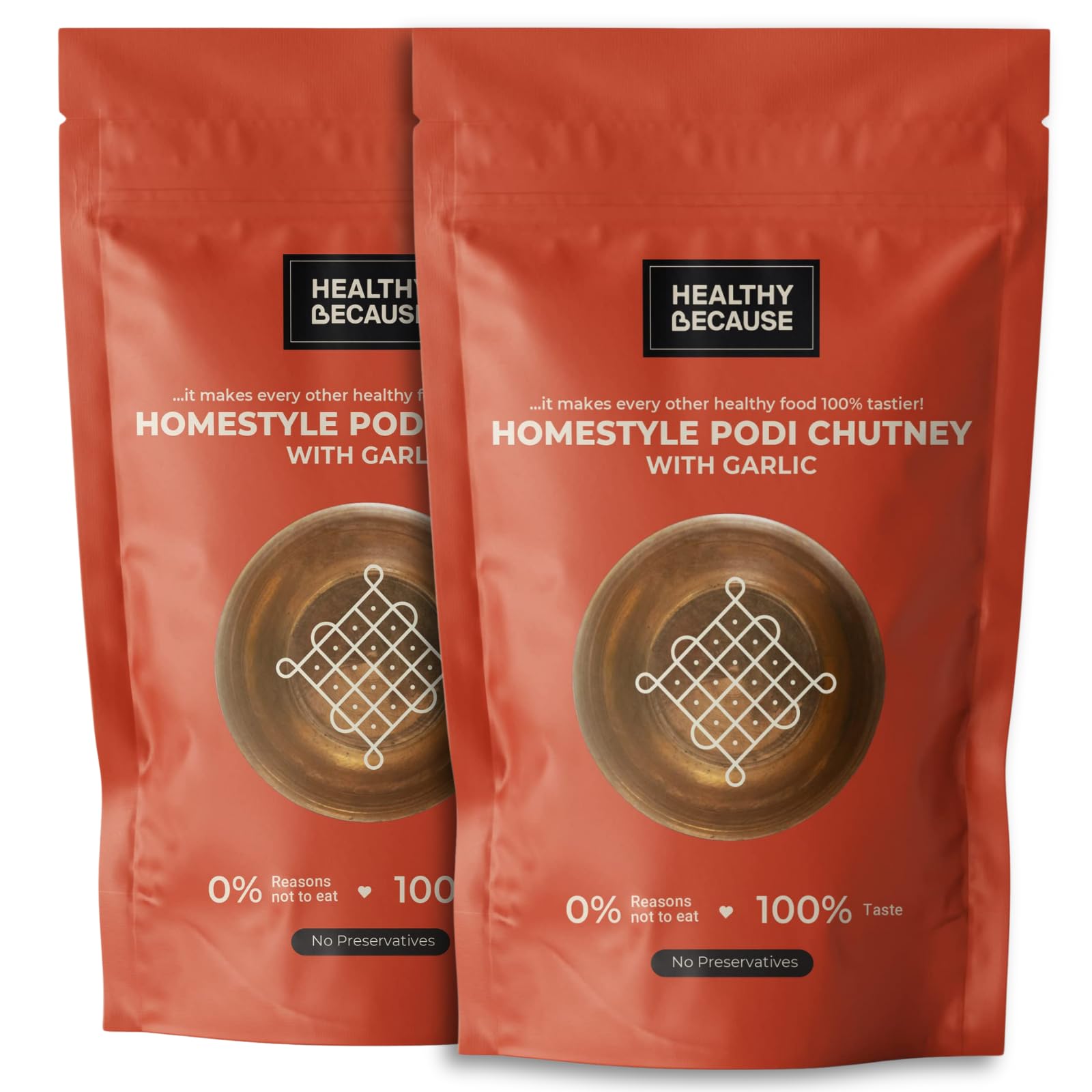 Healthy Because Homestyle Healthy & Tasty Podi Chutney | 100g | Eat with Dosas, Idlis, Upma, Dhokla, Khakras | Ready to Eat | No Preservatives ( Podi Chutney with Garlic - Pack of 2 ) (B0DBVQXRHY) Amazon Price History, Amazon Price Tracker