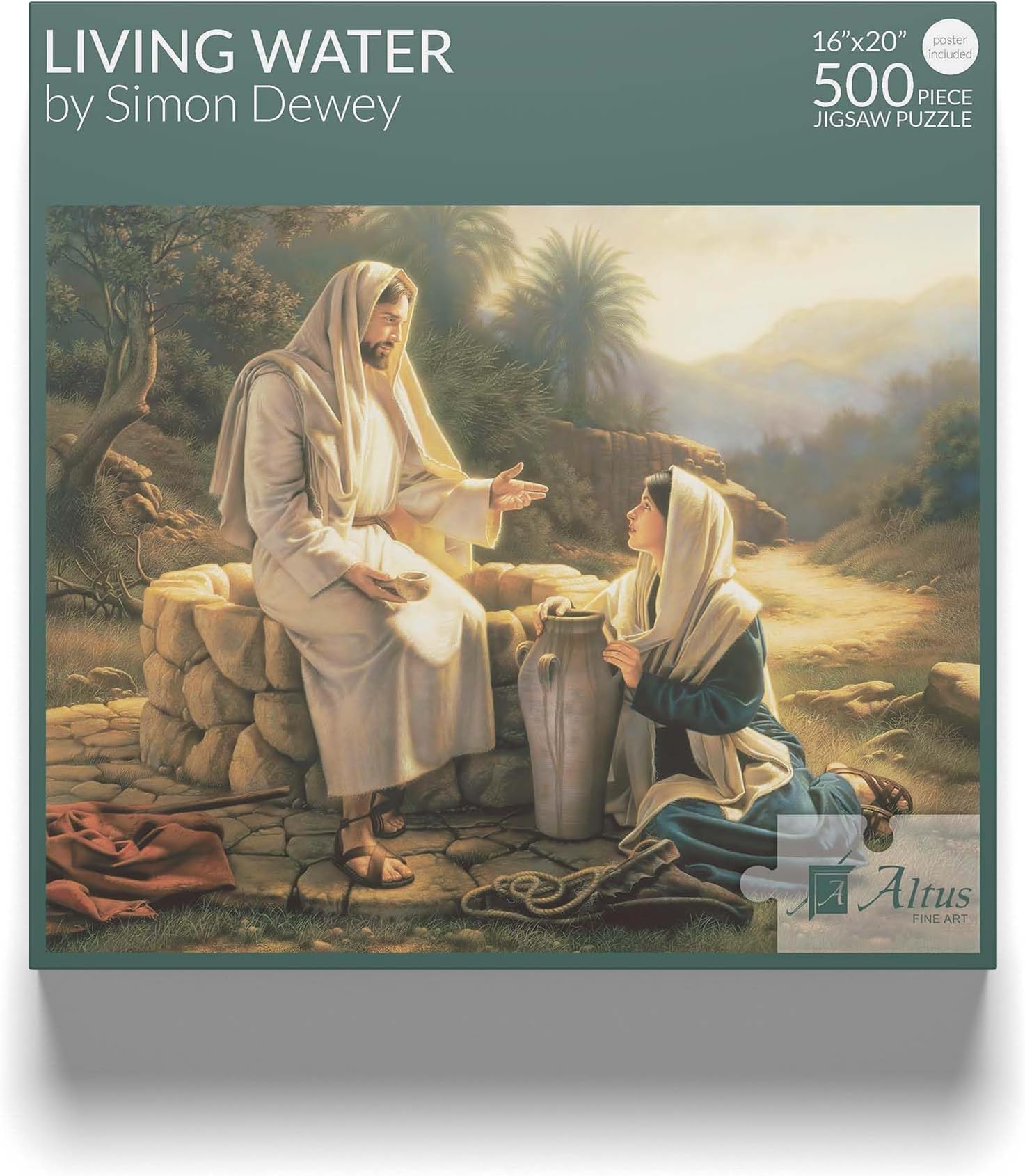 Altus Fine Art 500 Piece Jigsaw Puzzle - Living Water by Simon Dewey- Christian Puzzle- Inspirational Bible Artwork