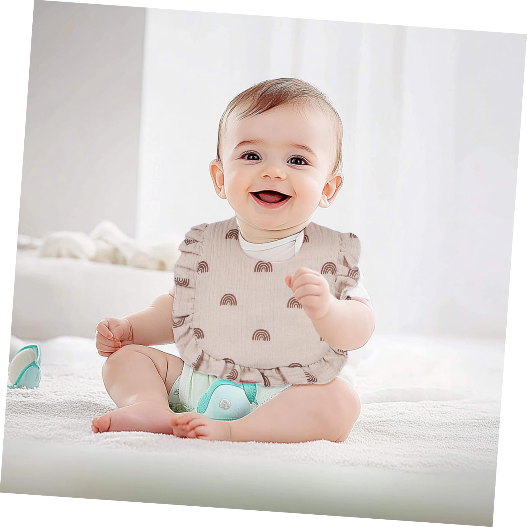 12 Stück Spucktücher Baumwolle Muslin für Kleinkinder Saugfähige Dreieckstücher mit Druckknopfverschluss Unisex Vielseitige Designs für Neugeborene und Kleinkinder