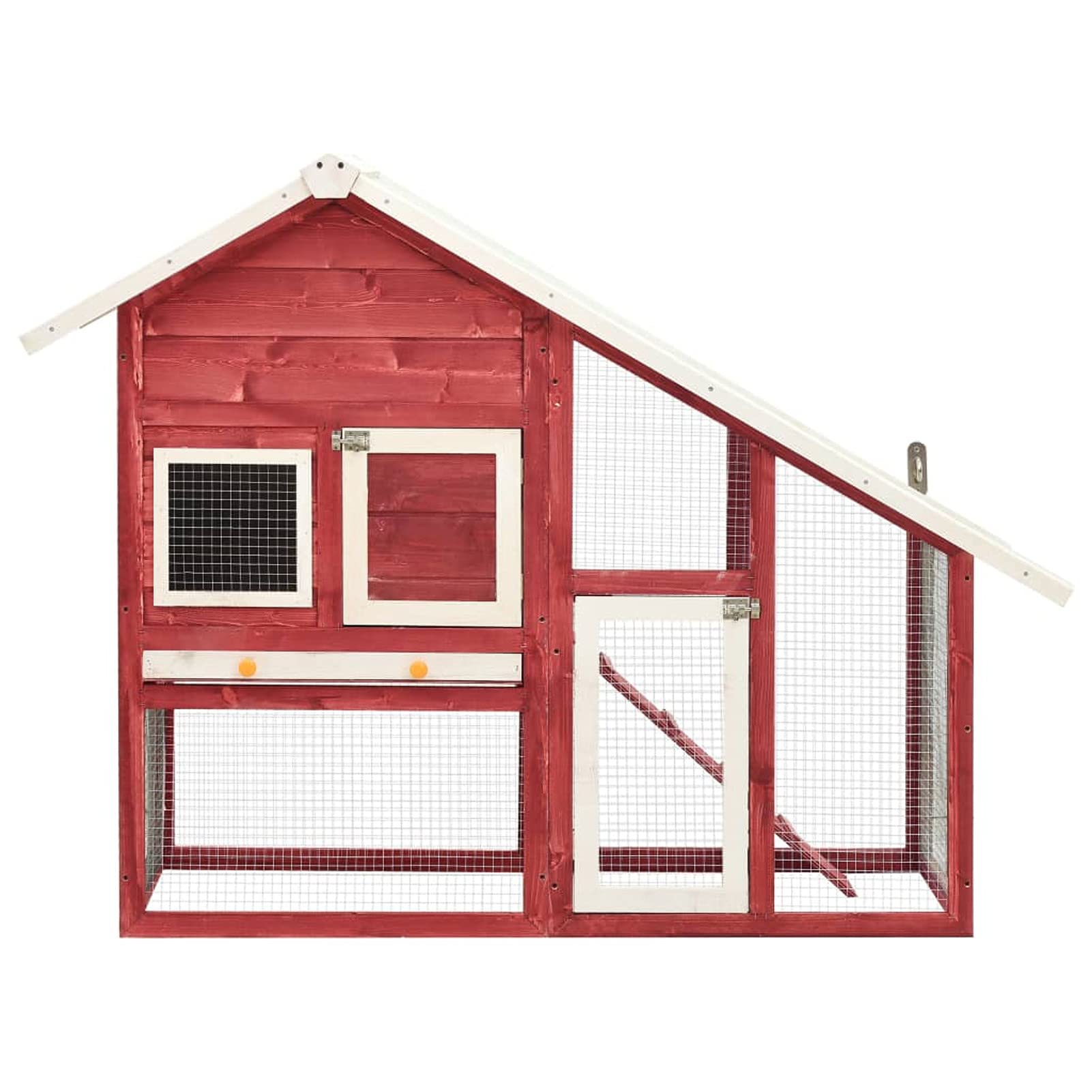 Conejera, XIAOGUANG Jaula Cobaya, Jaulas para Conejos, Jaula Hamster, Casa Conejo, Casita Conejo, Nido Conejo, de Madera Maciza de Abeto Rojo y Blanco 140x63x120 cm