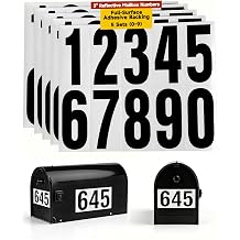 Hoople 3 Inch Reflective Mailbox Numbers for Outside, 5 Sets 0-9, Self-Adhesive Vinyl House Numbers, Pre-Cut Mailbox Numbers for Mailbox & Door, Weatherproof, Waterproof, Durable Address Numbers for Fence & Garage