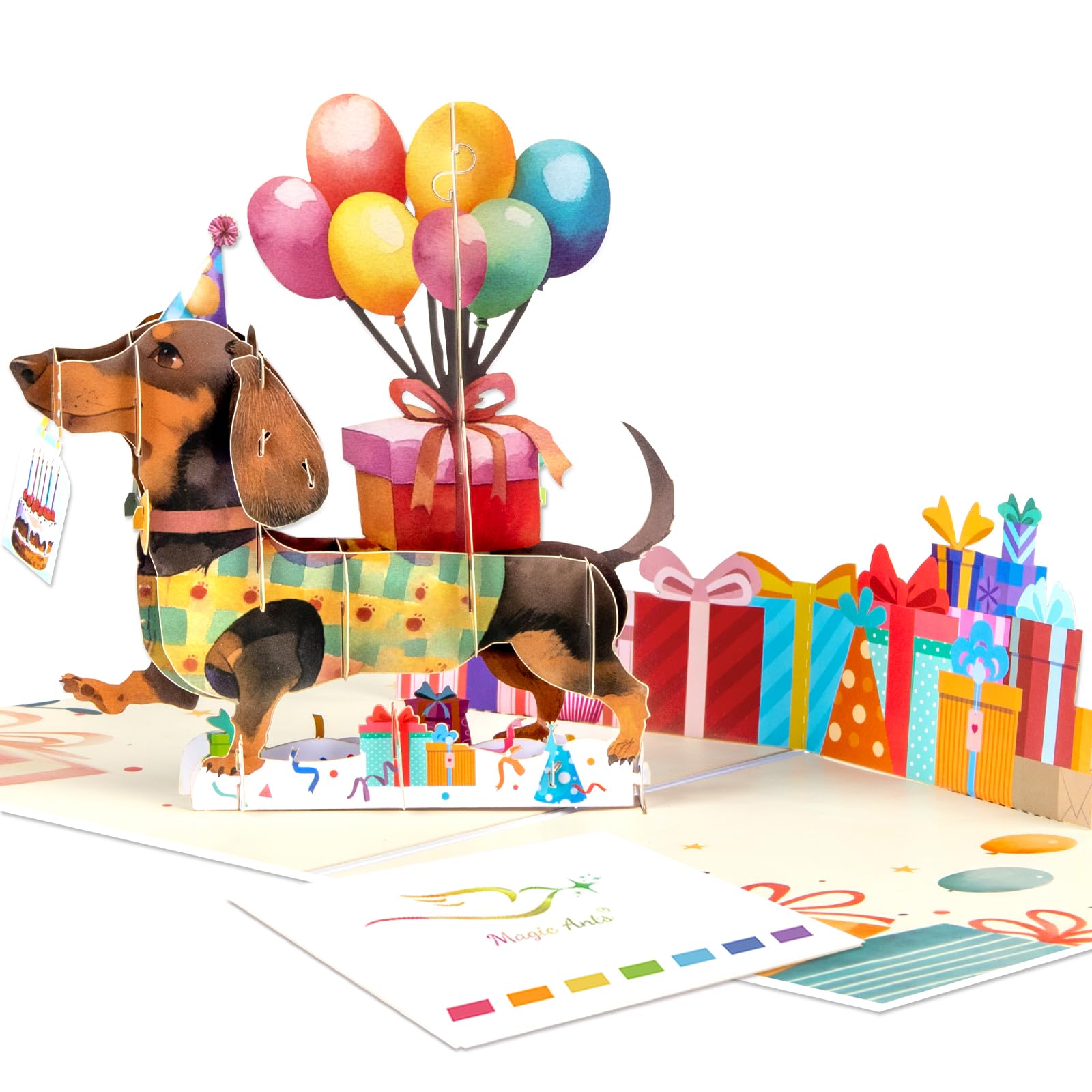 Carte D'anniversaire 3D Chien - Carte Postale Pop-up Créative Et Amusante - Pour Femme, Homme, Adulte, Enfant - Cadeau Humour - 10