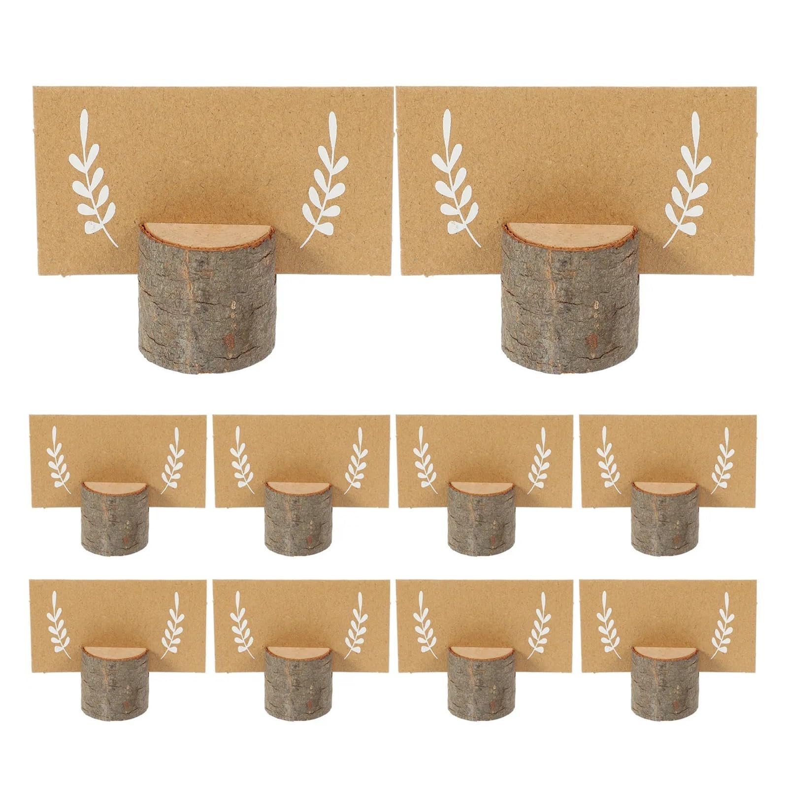 ZGCrumphant Wooden Card Holder 1 Set Solid Wood Place Card Holder Rustic Table Number Stand for Wedding Decor Photo Memo Business Display Stump