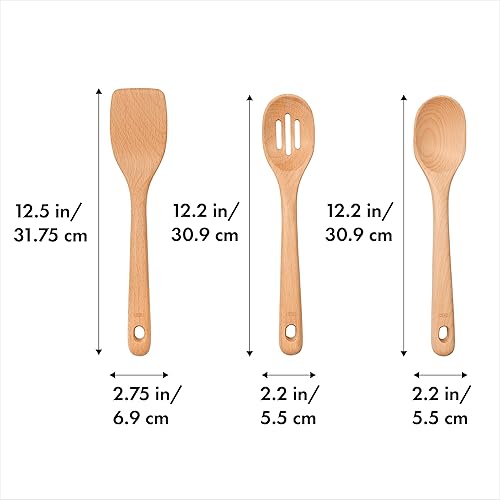 Miniatura 9 de OXO Good Grips - Juego de utensilios de madera de 3 piezas y pala para saltear Good Grips