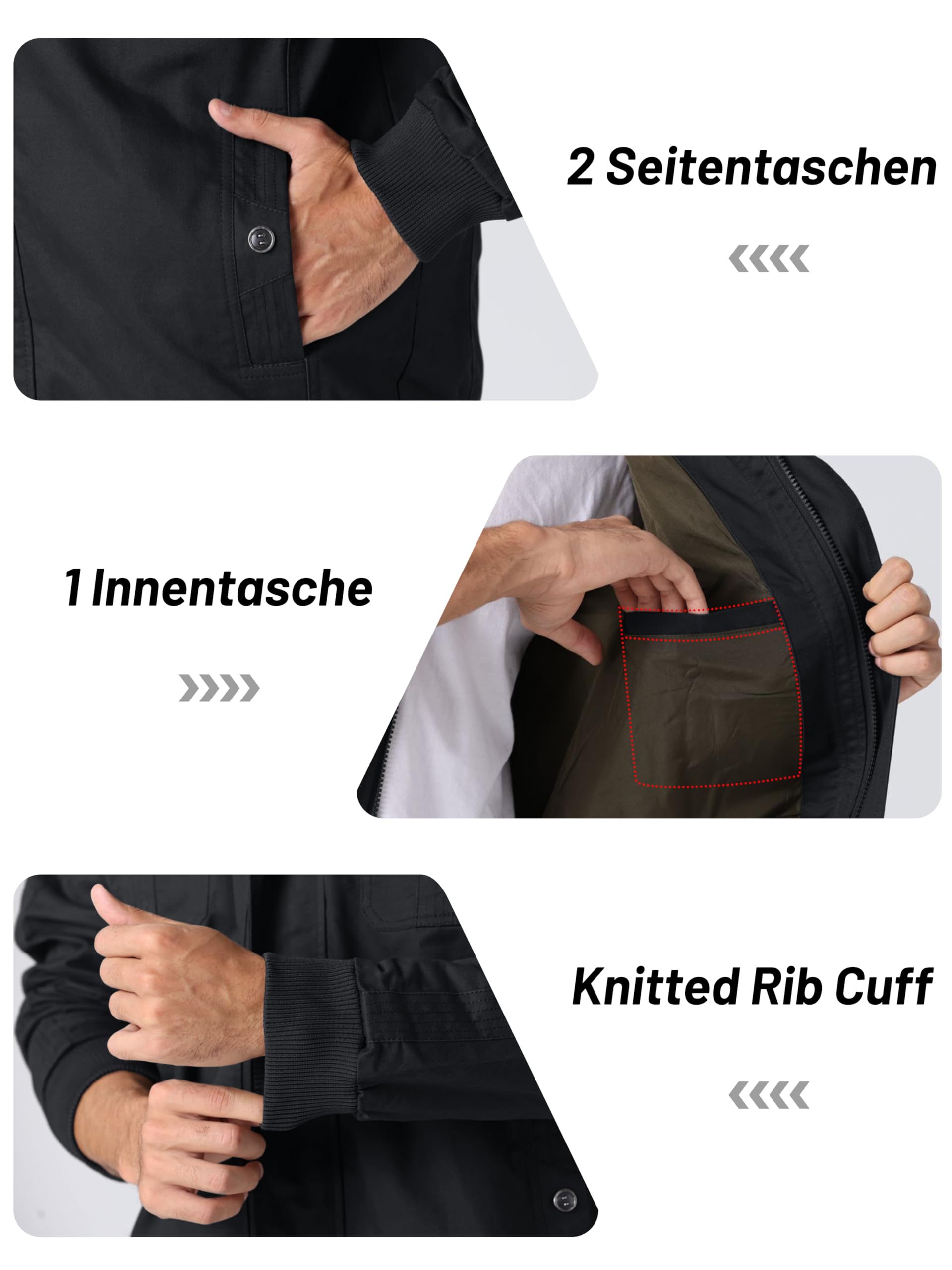 MAGCOMSEN Giacca da Uomo Antipioggia Primavera Autunno Bomber Aviatore Leggero Giubbotto