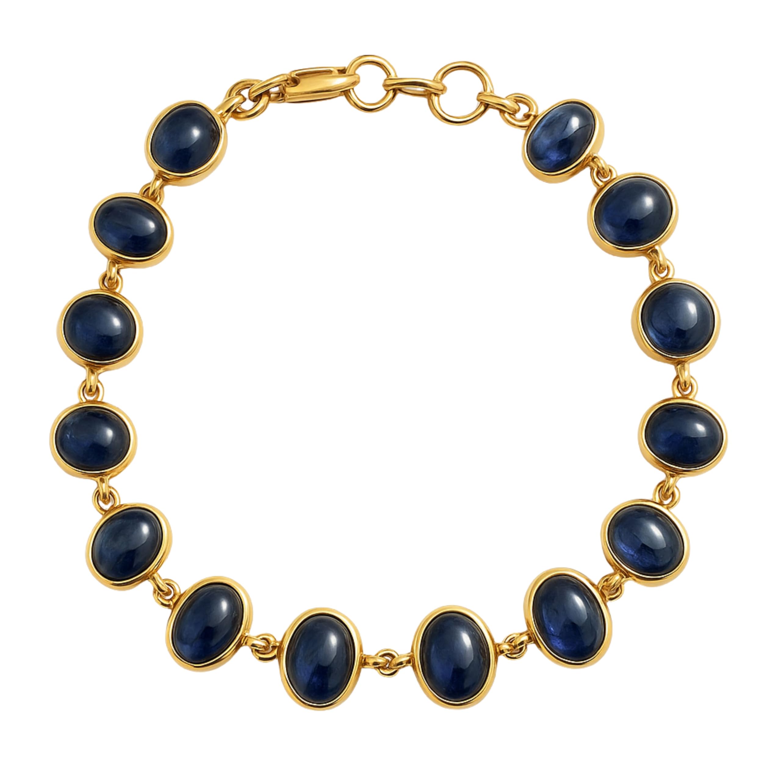 Pulsera de plata de ley con baño de oro de cianita