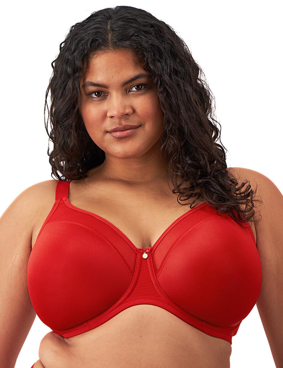 Elomi Women's Plus Size Smooth Underwire Molded Bra, Haute Red, 44DD