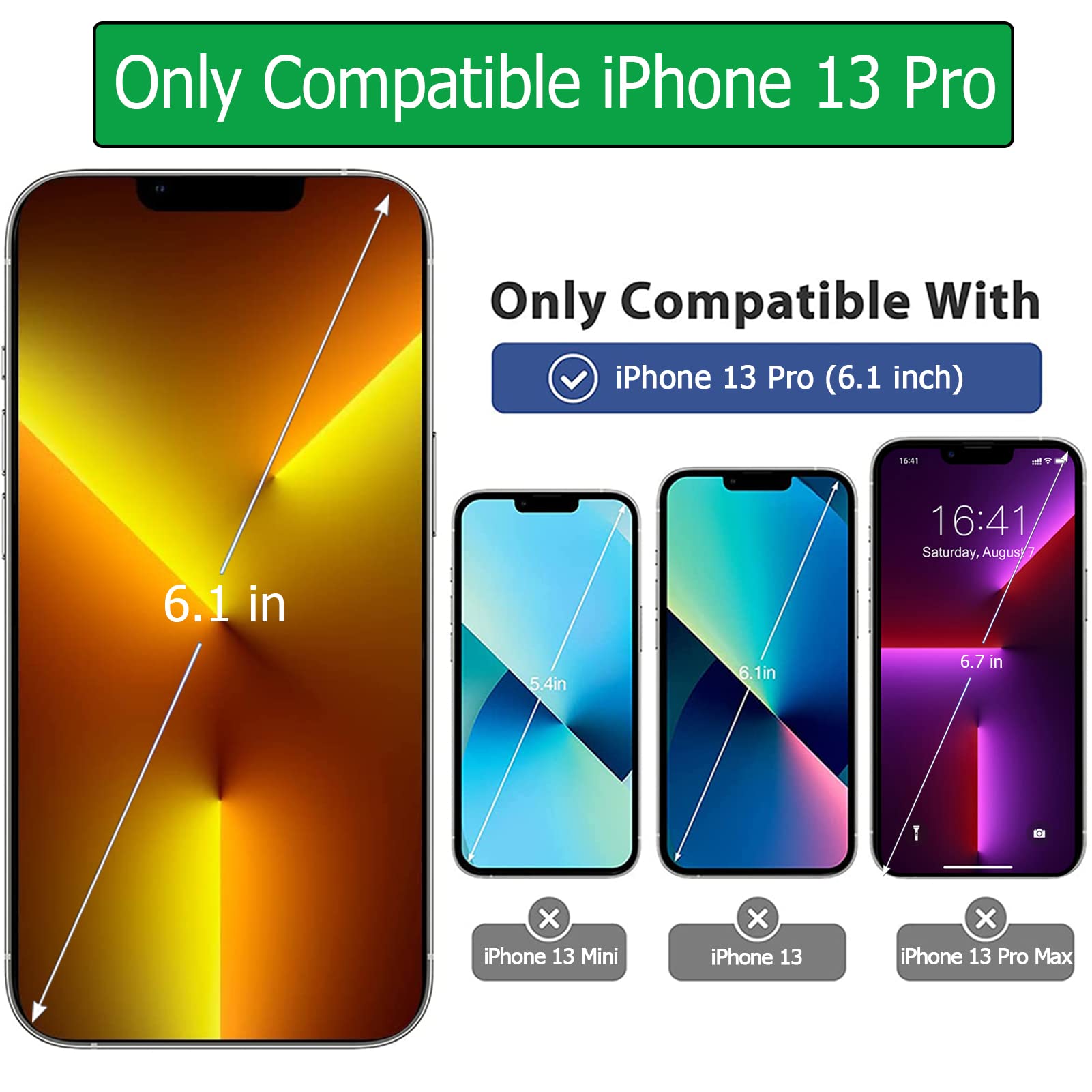 Battery Case for iPhone 13 Pro, 10000mAh Rechargeable Portable Charging Case with Wireless Charging Compatible for iPhone 13 Pro (6.1 inch) with Carplay Extended Battery Pack Charger Case (Black)