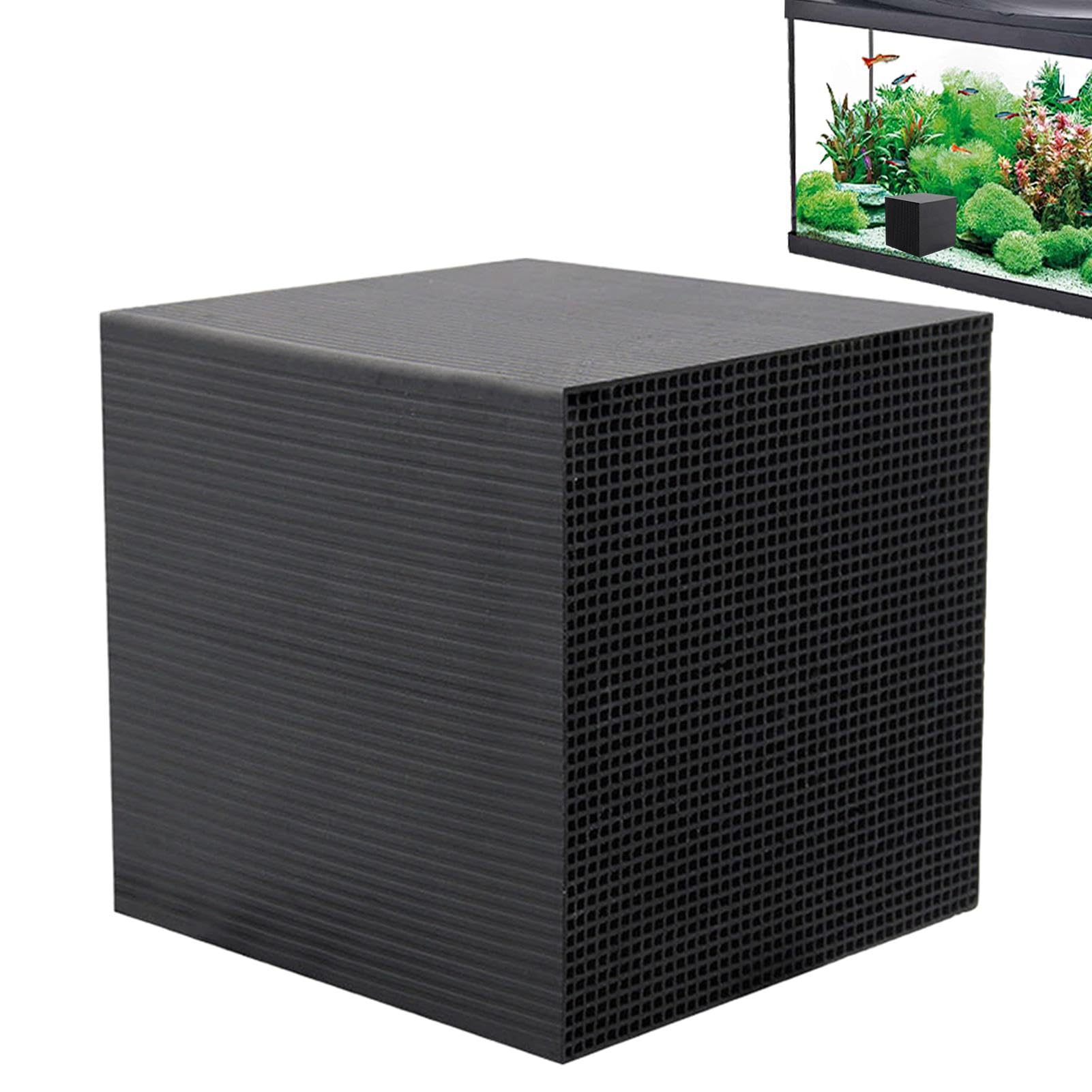 Water Trough Cleaning Cube, Water Box Cube, Activated Carbon Water Filter Cube, Aquarium Water Trough Cube Filter, Reusable Charcoal Cube with Structure for Ponds and Aquariums