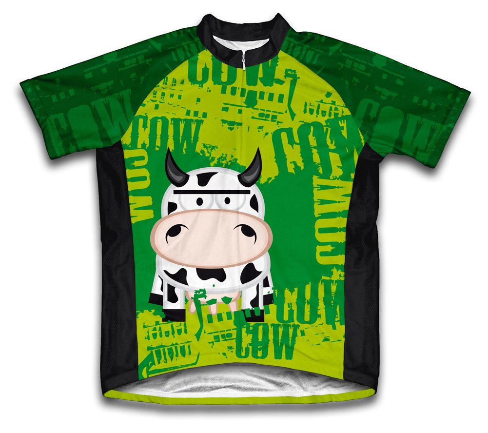 ScudoPro Little Cow Short Sleeve Cycling Jersey for Youth - Size XS Green