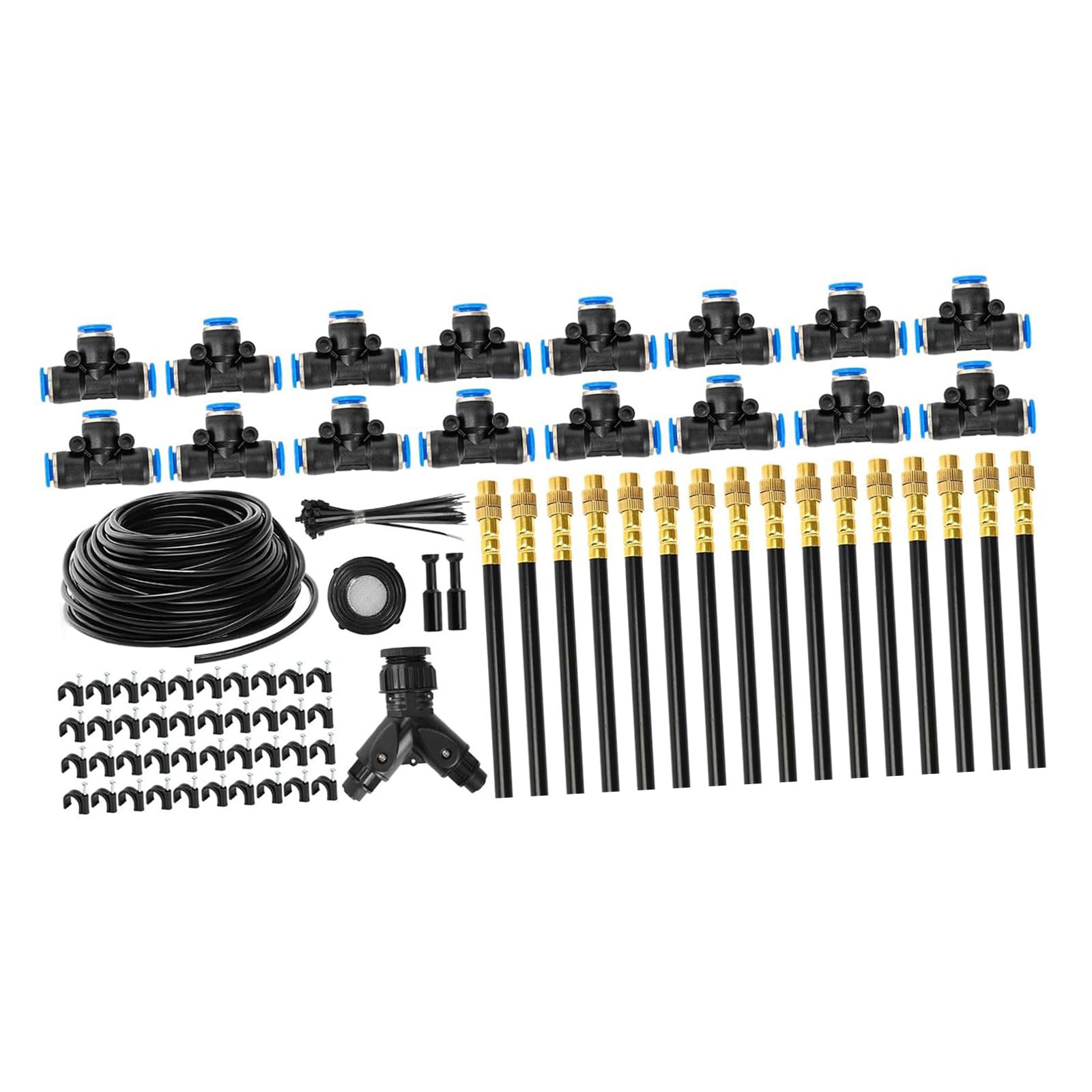 Fast Fit Gartenbewässerungsset mit verstellbaren Nebel und Tropfdüsen für die Pflanzenpflege Gewächshaus und auf der Terrasse Tropfbewässerungsset, Bewässerungsschlauch, Gartennebel, verstellbare