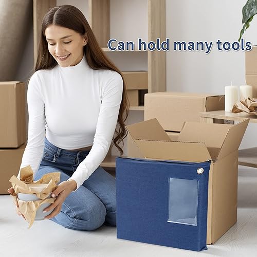 Miniatura 5 de Bolsas de depósito bancario de 14 x 11 pulgadas con cremallera azul entre oficinas, bolsa de tránsito de lona con ojal para documentos, dinero,