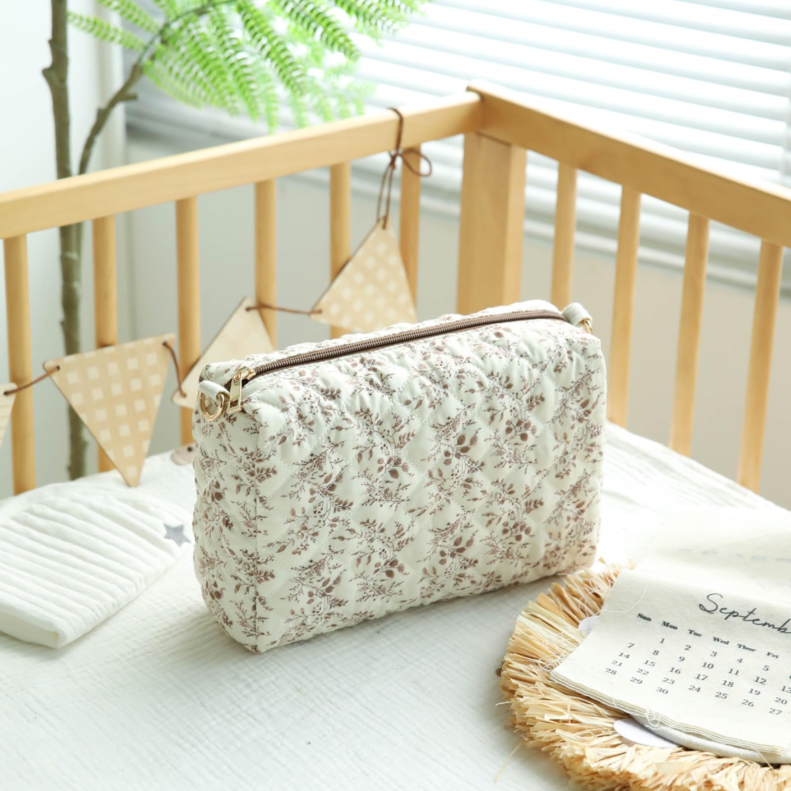 Sac à suspendre pour poussette de bébé - Design matelassé - Multifonctionnel - Grande capacité