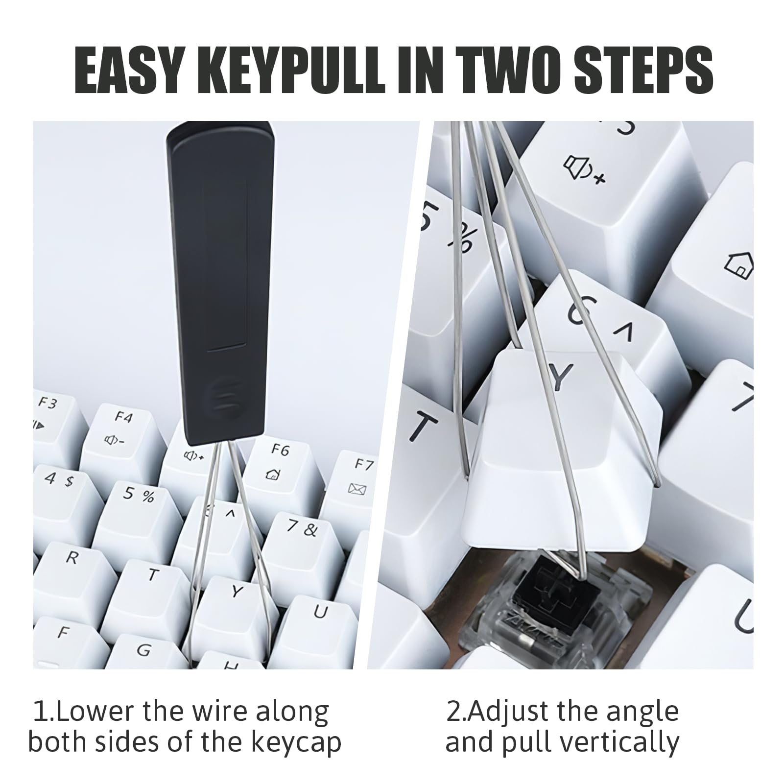 Kit 6 Outils Extraction Touches Clavier - Extracteur Acier Inox, Pince à épiler, Brosses, Pour Nettoyage Clavier Mécanique