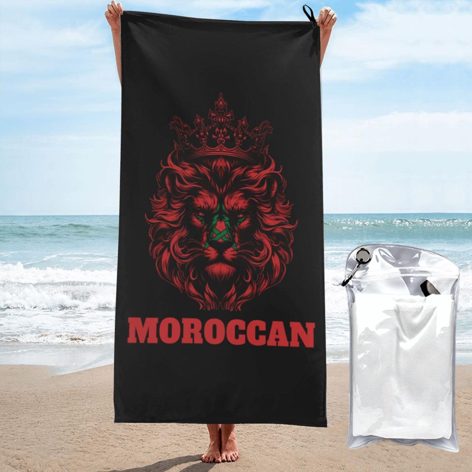 Toallas de baño unisex del León de Marruecos de 70x140cm para playa y gimnasio