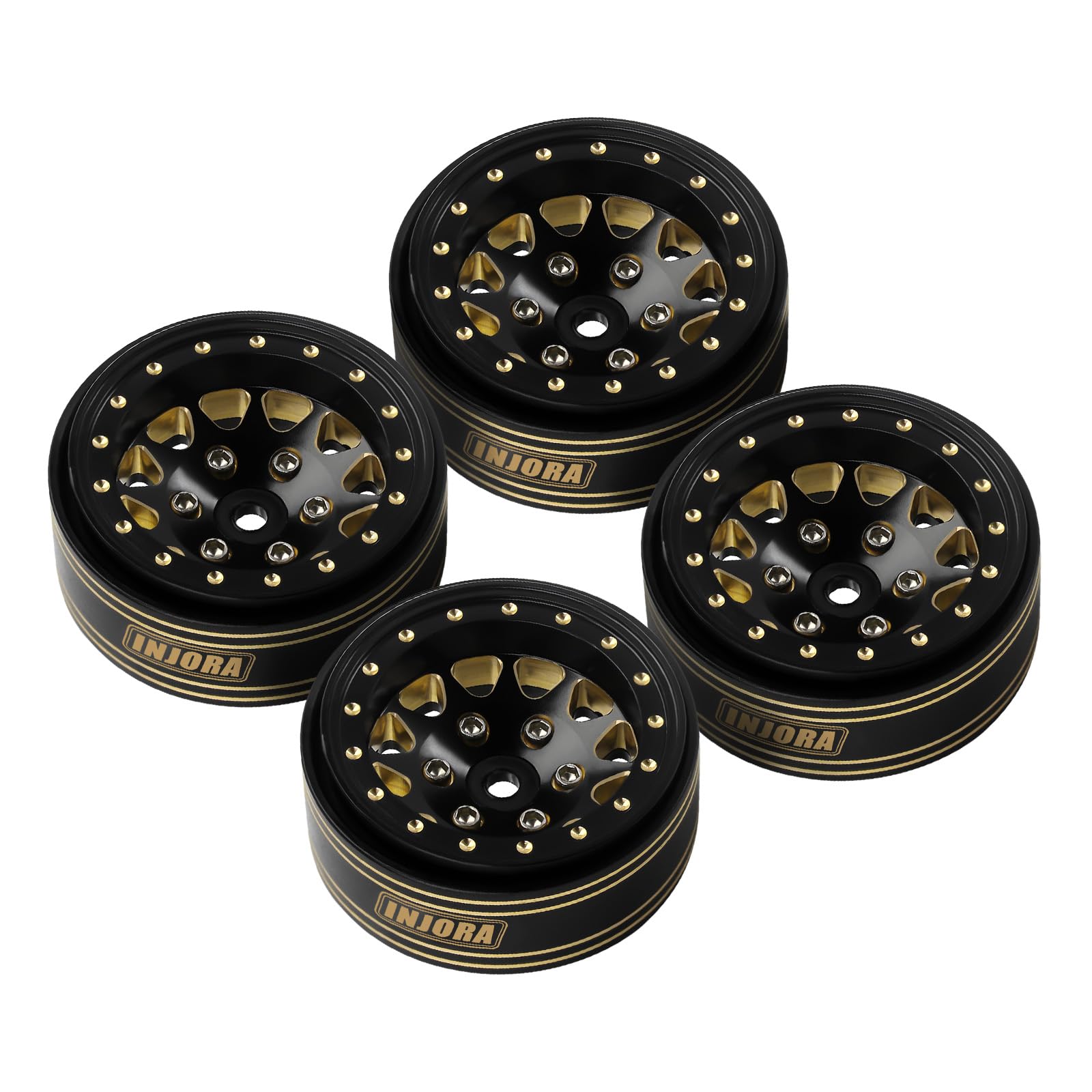 INJORA 1.3 Llantas Beadlock Latón Llantas 68g para Coche Crawler RC 1/18 1/24 SCX24 TRX4M Upgrade