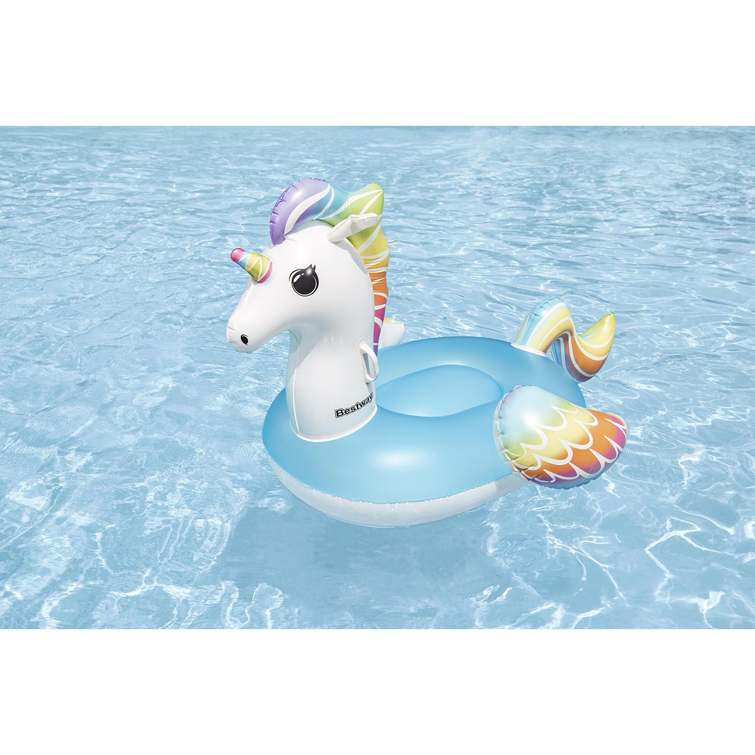 Bestway Inflatable Unicorn for Kids Giant Inflatable Ride-On for Swimming Pool, Blue Unicorn - Image 4