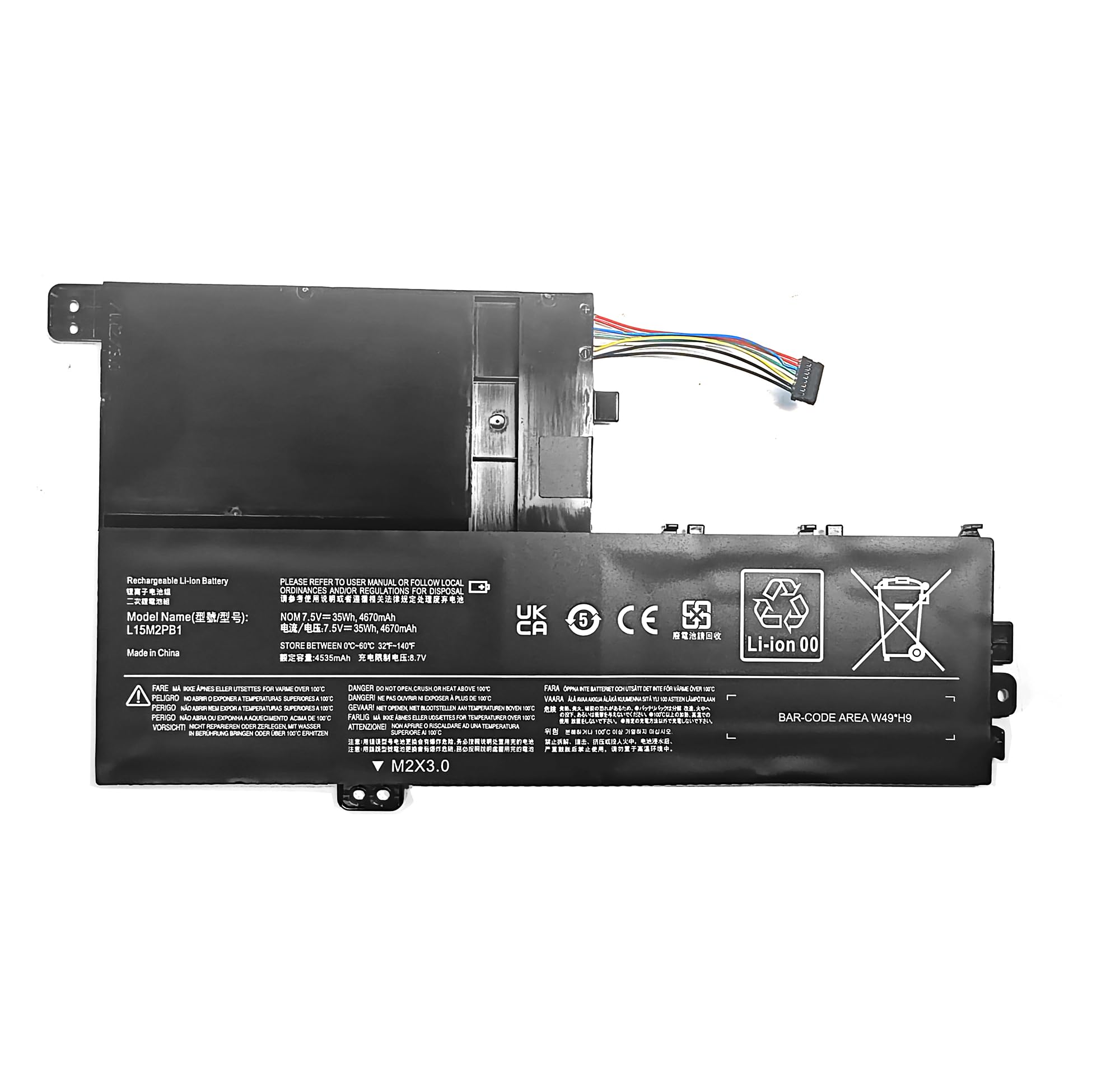 Batterie L15M2PB1 L15L2PB1 Pour Lenovo Flex 5, IdeaPad 320S, Yoga 510 – 7.5V 35Wh Compatible L15C2PB1